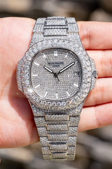 patek philippe white gold handmade bracelet diamonds|Patek Philippe nautilus strap.